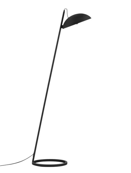 Flute LED floor lamp H 153cm 3000K in minimalist design in matte black.