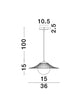 Fly Pendelleuchte Ø 36cm technische Zeichnung mit Maßen 36cm Durchmesser und 100cm Länge