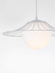 Fly Pendelleuchte Ø 36cm mit mattweißem Metallgestell und opalweißem Glasschirm für stilvolle Beleuchtung.
