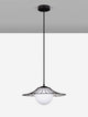 Fly Pendelleuchte Ø 36cm im modernen Design mit opalweißem Glasschirm und mattem Metall.