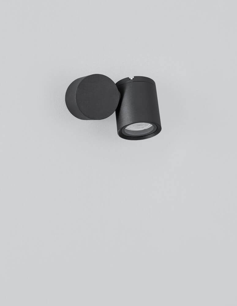 Focus Außenwandleuchte Rund GU10 Schwarz IP54 – minimalistisches Design für Außenbereiche