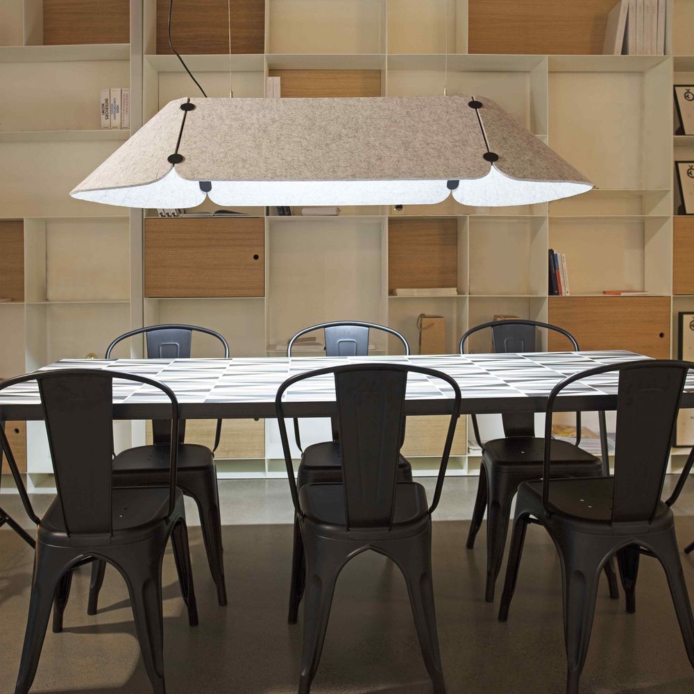 Fonovia LED Office suspendu lampe 156 cm Sound Absorbant Gris