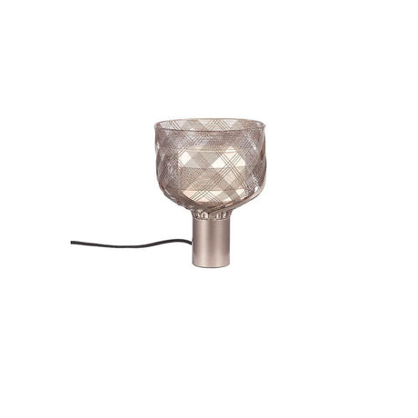 Forestier Antenna Tischleuchte mit geometrischem Design und metallischem Maschengewebe.