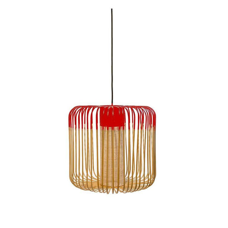 Forestier Bamboo Light pendant light with two-tone lampshades made of braided bamboo