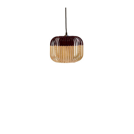 Forestier Bamboo Light pendant light with a two-tone lampshade made of bamboo.