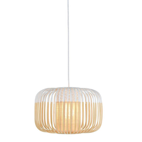 Forestier Bamboo Light pendant light with a modern design made of braided bamboo, round pendant light.