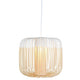 Forestier Bamboo Light Hängeleuchte aus geflochtenem Bambus mit modernem Design und zweifarbigen Lampenschirmen.
