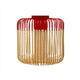 Forestier Bamboo Light Wand- & Deckenleuchte in modernem Design mit rotem Lampenfuß und naturellem Bambus.