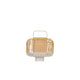 Forestier Bamboo Square Tischlampe aus Holz und Bambus mit Griff, modernes Design und handwerkliche Verarbeitung.