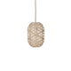 Forestier Bananenblatt-Pendelleuchte Capsule in Natur mit organischem Design und handgewebtem Lampenschirm.