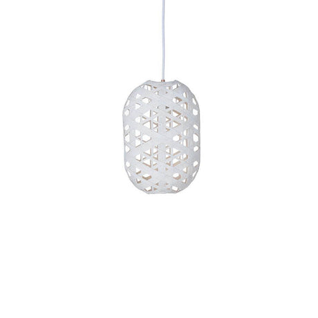 Forestier banana leaf pendant light Capsule in white with high-quality craftsmanship made from natural materials.