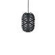 Forestier Bananenblatt-Pendelleuchte Capsule in Schwarz, organisch gewebt und elegant im Design.