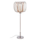 Forestier Design-Stehlampe Bodyless in modernem Design mit gewebtem Metall und weißem Leinen-Diffusor.