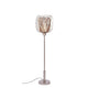 Forestier Design-Stehlampe Bodyless mit gewebtem Metall und weißem Leinen-Diffusor.