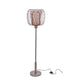 Forestier Design-Stehlampe Bodyless mit gewebtem Metall und weißem Leinen-Diffusor für sanftes Licht.