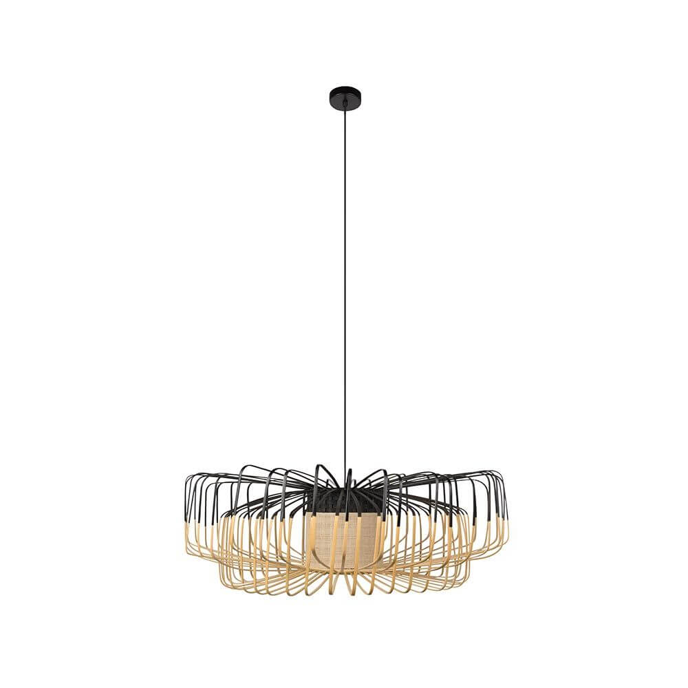 Forestier Hängeleuchte Bamboo Ø 80cm Up&Down, moderne Lampe mit Bambus und Schwarz für stilvolle Innenräume.