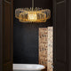Forestier Hängeleuchte Bamboo Ø 80cm Up&Down in modernem Badezimmer mit goldfarbenem Design.