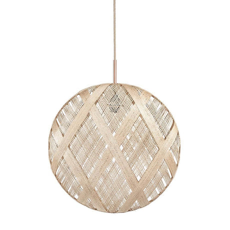 Forestier Chanpen Diamond – stylish pendant light in a round Abacá look.