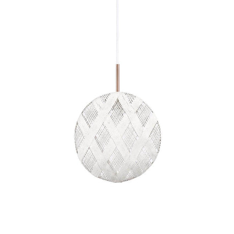 Forestier Chanpen Diamond pendant light in a circular shape, chic design made of Abacá and ideal for stylish interiors.