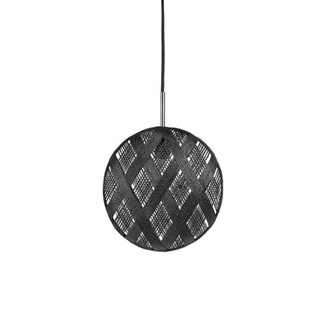 Forestier Chanpen Diamond pendant light in a round shape with a decorative black lampshade.