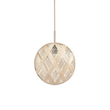 Forestier Hängeleuchte Chanpen Diamond aus Abacá mit kreisrundem Design, das an einen Vollmond erinnert.