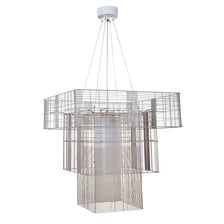Forestier Hängeleuchte Mesh Cubic 117cm in modernem Design mit drei verschiedenen Schirmen in trendigen Farben.