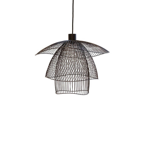 Forestier pendant light Papillon Ø 56 cm with three metal domes and an elegant, modern design.