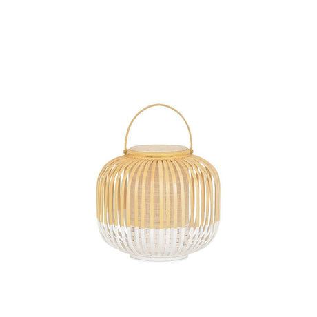 Forestier LED Akku-Bodenleuchte Take A Way IP66 in elegantem Bambusdesign für Außenbereiche.