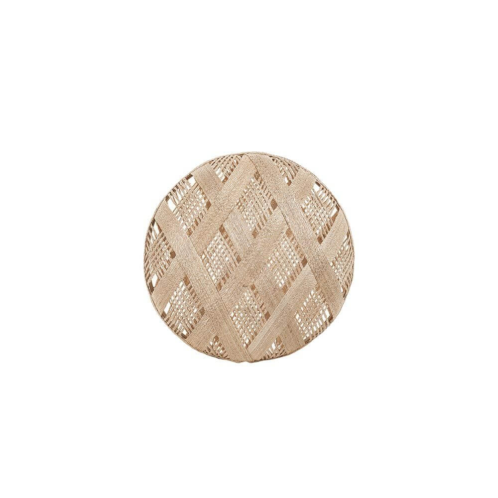 Forestier Lampenschirm Chanpen Diamond aus natürlichen Materialien in elegantem Design mit rattan und gewebten Bananenbaumfasern.