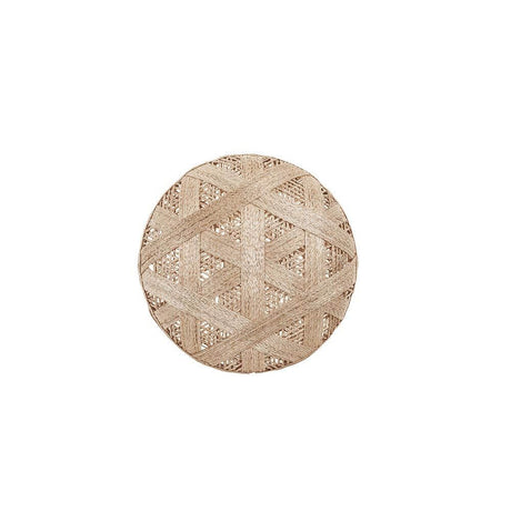 Forestier Lampenschirm Chanpen Hexagonal aus natürlichen Materialien mit gewebtem Design.
