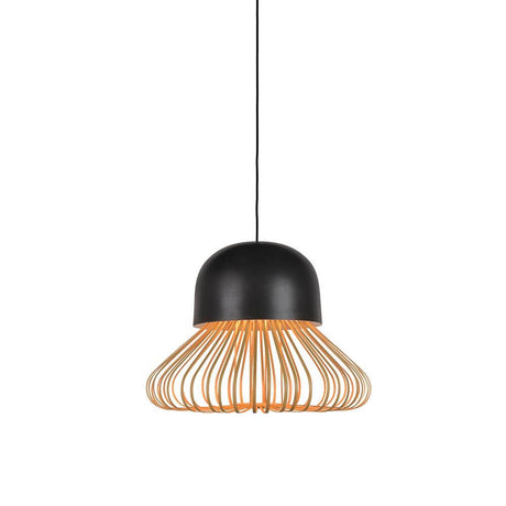 Forestier Pendelleuchte Anemos in modernem Design mit Bambusschirm und Metallsockel.
