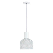 Forestier Pendelleuchte Antenna, weiße Hängelampe aus Metall und Stoff, 20x26 cm, modern und urban