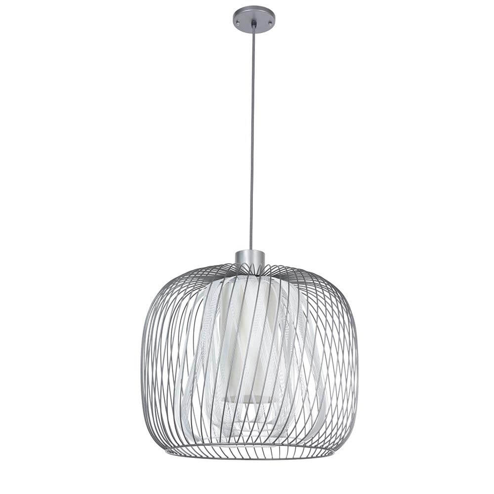 Forestier Pendelleuchte Bodyless in modernem Design mit Metallgeflecht und weißem Diffusor.