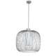 Forestier Pendelleuchte Bodyless in modernem Design mit Metallgeflecht und weißem Diffusor.