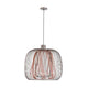 Forestier Pendelleuchte Bodyless in Pink Grey mit elegantem Drahtdesign und Leinen-Diffusor.