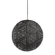 Forestier Pendelleuchte Chanpen Hexagonal im modernen Design mit schwarzer geflochtener Oberfläche.