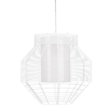 Forestier Mesh pendant light Ø 48cm in a white wire look, modern and natural style