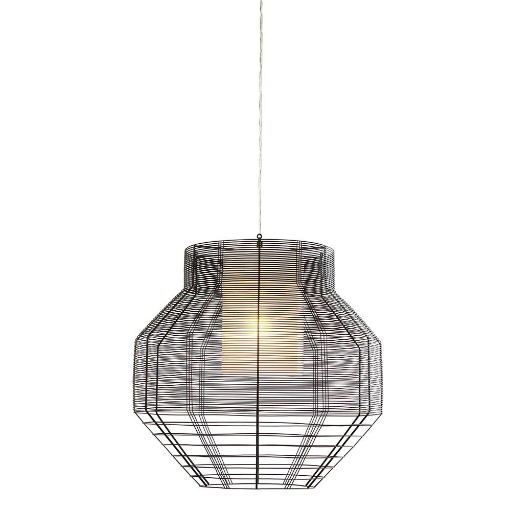 Forestier Pendelleuchte Mesh Ø 48cm in modernem Design mit geflochtener Optik und natürlichem Kontrast.