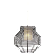 Forestier Pendelleuchte Mesh Ø 48cm in modernem Design mit geflochtener Struktur und natürlichem Kontrast.