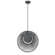 Forestier Pendelleuchte Oyster Ø 40cm mit schwarzem Metallring und runder Abdeckung, modern und stilvoll.