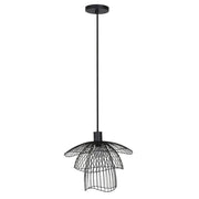 Suspension Forestier Papillon Ø 30 cm en noir élégant avec des fils métalliques décoratifs.