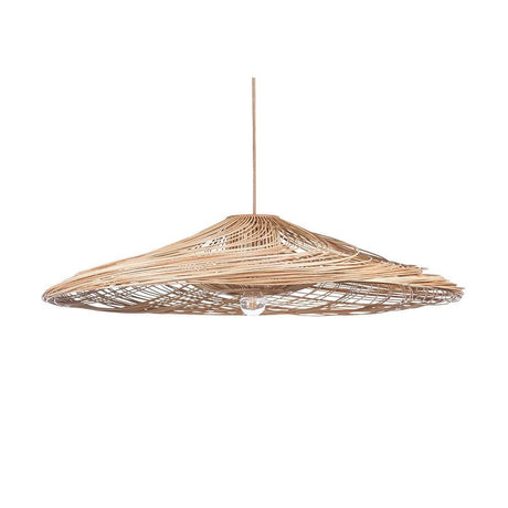 Forestier rattan pendant light Satelise with an airy, lightweight silhouette and light filtered through rattan tubes.