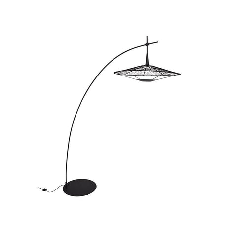 Forestier floor lamp Carpa with foot switch in a modern design as an arc lamp.