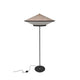 Forestier Stehlampe Cymbal 150cm mit elegantem Design und Velours-Lampenschirm in aufregenden Farben.