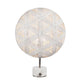 Forestier Tischlampe Chanpen Hexagonal mit runden Schirm und hexagonalen Hanffasermustern.