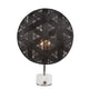 Forestier Tischlampe Chanpen Hexagonal mit schwarzem Schirm und weißem Fuß, drehdimmbare Lichtquelle.