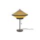 Forestier Tischlampe Cymbal mit Zugkabel, moderne Lampe in gelber Farbe mit einzigartigem Schirmdesign.