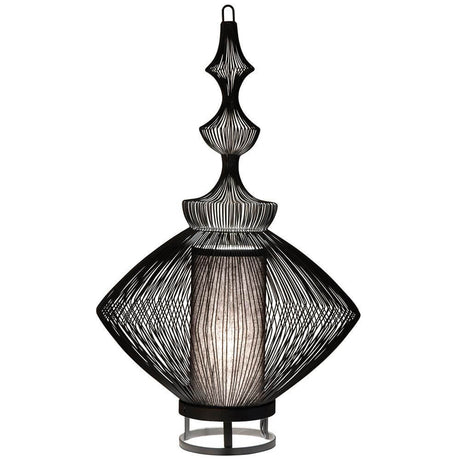 Forestier Opium table lamp with an artistic shade made of metal wires, elegant design for an oriental flair.