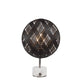 Forestier Tischleuchte Chanpen Diamond mit rundem Schirm aus Hanffasern und Drehdimmer.