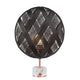 Forestier Tischleuchte Chanpen Diamond mit rundem Schirm aus Hanffasern und Drehdimmer, modernes Design.